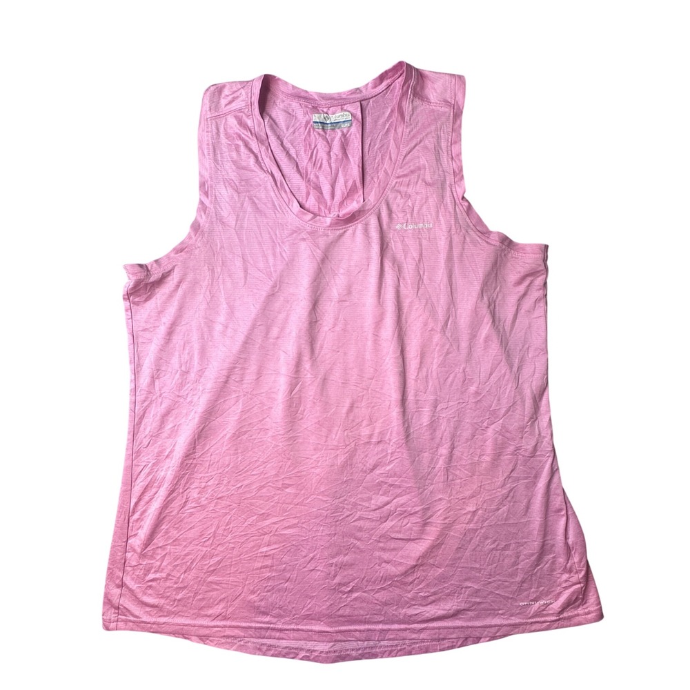 Columbia Tank Top Womens XL‎ Pink Omni-Wick Activewear Pleated Back AK9189